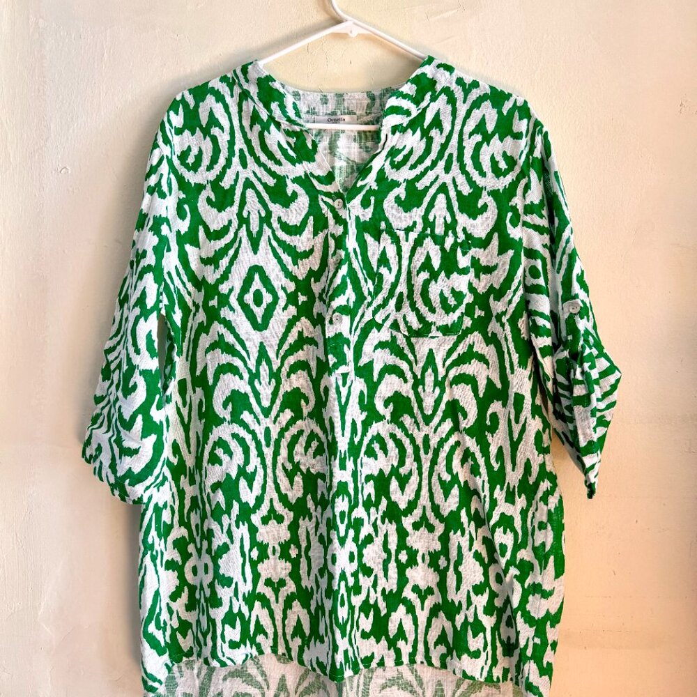 100% Cotton Boho Shirt Ornella Paris size L